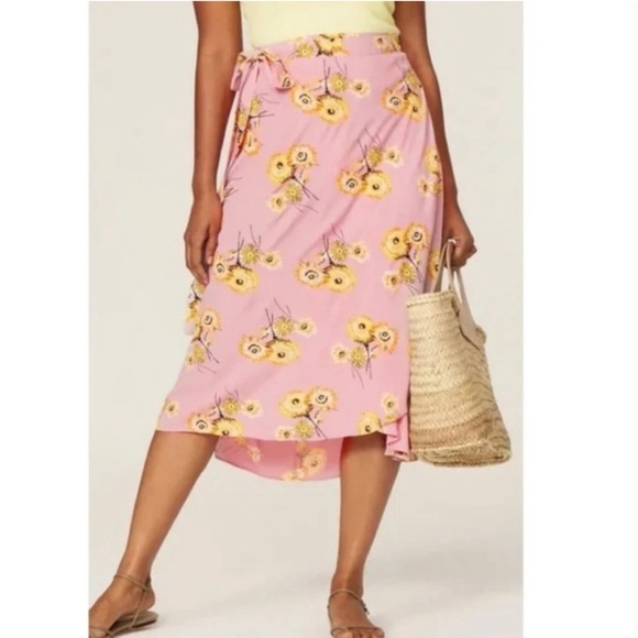 NWT Madewell Wrap Midi Skirt in Dutch Dandelions (0) - Picture 1 of 7